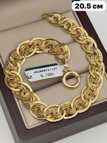 Italy Exclusive RJ Gold длина 20.5 см, вес 6.12 г золото, плетение панцирное