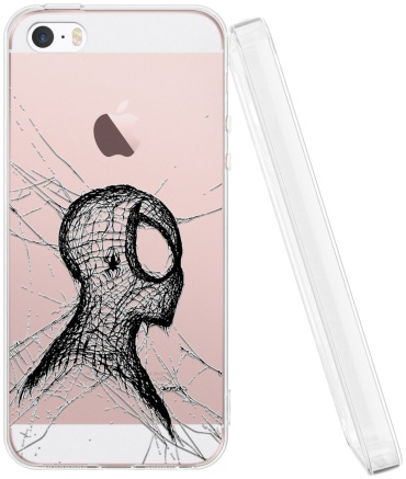 Чехол Mcover для Apple iPhone SE, iPhone 5, iPhone 5S прозрачный
