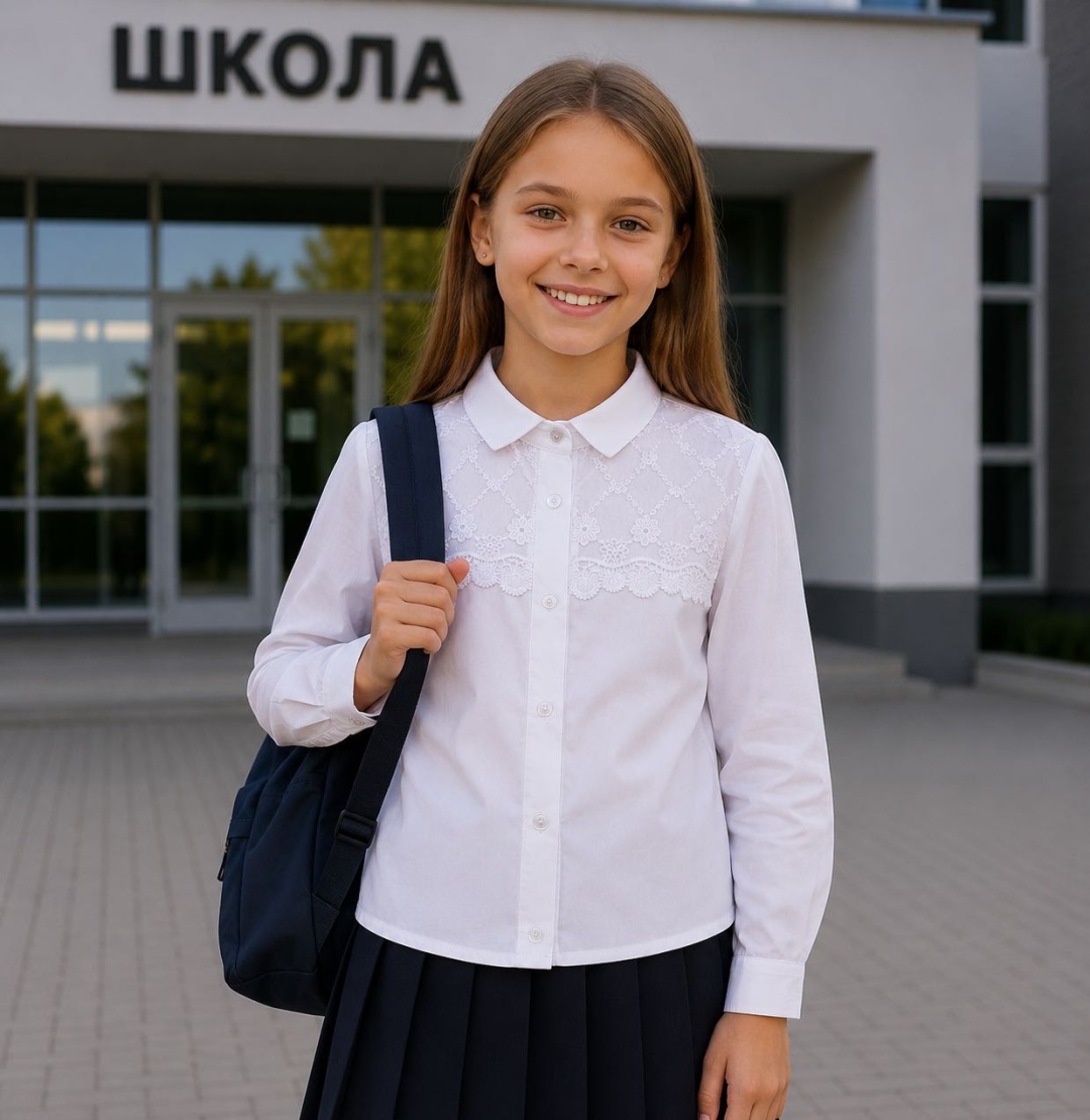 Школьная блузка белый