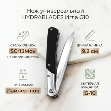 Нож универсальный HYDRABLADES, лезвие: нержавеющая сталь 1 шт