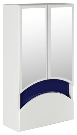Шкаф зеркальный навесной Mixline РАДУГА-46" СИНИЙ БЕЗ ПОДСВЕТКИ ", 46x16x80 см, белый, синий