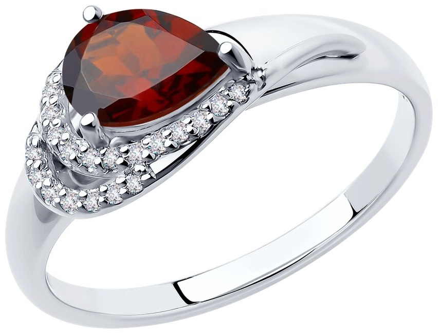 Diamant родирование 925 размер 19 вес 1.53 г серебро, гранат