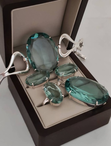 BUYS BRAND 5886 вес 58.86 г серебро, аквамарин