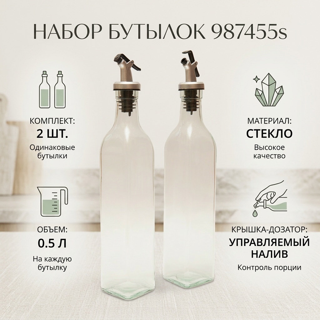 Бутылка 987455s, пластик, стекло
