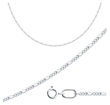 Zlato 478СД96-180-07040-1С1 длина 55 см, вес 2.2 г серебро, плетение фигаро