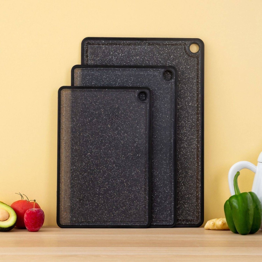 Eva Goods набор разделочных досок из прочного пластика с имитацией каменной текстуры 3 шт, силикон, полипропилен