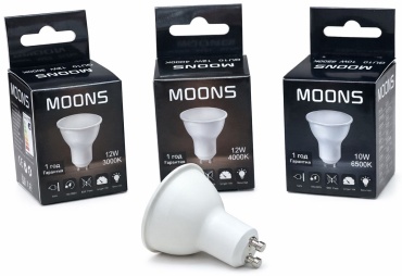MOONS 12W GU10, светодиодная, холодный белый