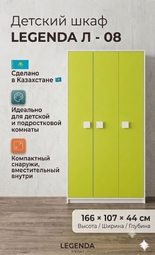 Детский распашной шкаф LEGENDA 16 107х44х166 см