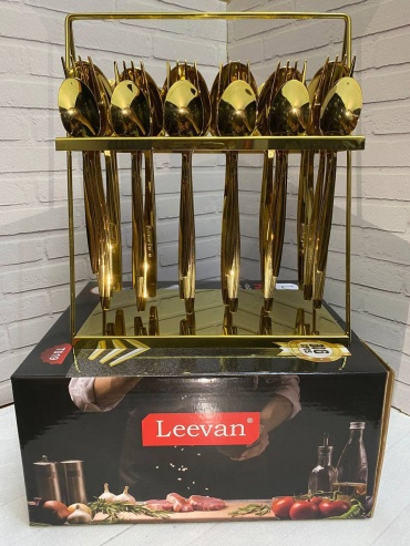 Набор столовых приборов Leevan 36 шт, золотистый LV-05