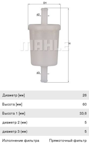 MAHLE топливный фильтр Kl260of