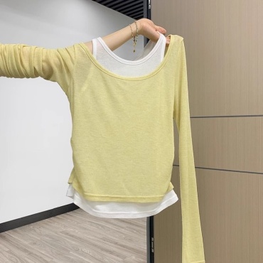 Лонгслив FASHION однотонный желтый