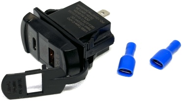 Разъем USB для видеорегистратора/радар-детектора USB/Type-C/С вольтметром черный