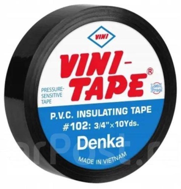 Изолента DENKA ПВХ цвет черный, 10 м х 19 мм, 10 шт.