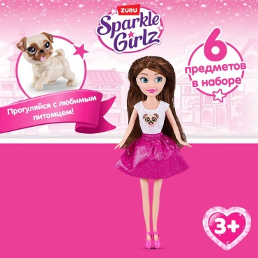 Кукла-модель Sparkle Girlz Набор Sparkle Girlz Прогулка с собакой 29 см
