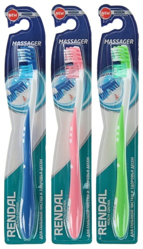 Rendal MASSAGER средней жесткости зубная щетка средняя 1 шт