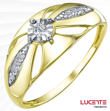 Lucente Бриллианты Якутии RIN-LU-585-621646-195 размер 19.5 вес 1.85 г золото, бриллиант