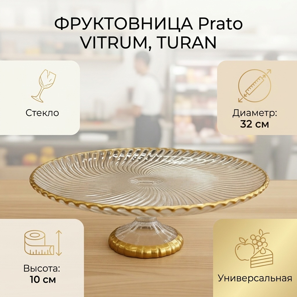 TURAN фруктовница Prato VITRUM круглая 1 шт