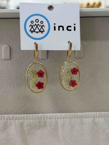 Серьги Inci бижутерный сплав, эпоксидная смола