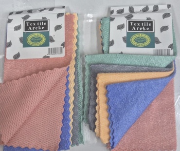 Тряпка универсальная Textile Areke 2в1 мягко- жесткая 5 шт, вискоза