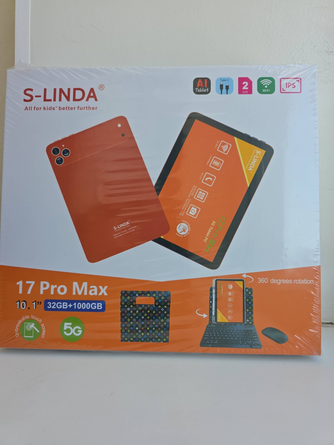 Планшет S-LINDA 17 Pro Max 10.1 дюйм 32 Гб/1000 Гб оранжевый