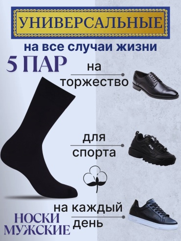 Носки Rashel 5 пар черный 41-48