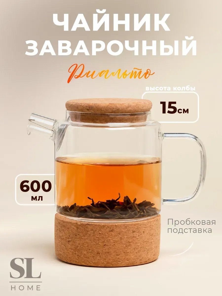 Чайник 742339354 0.6 л, стекло