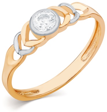 ТД Костромской Ювелирный Завод 12000492 размер 17 вес 1.74 г золото, фианит Swarovski