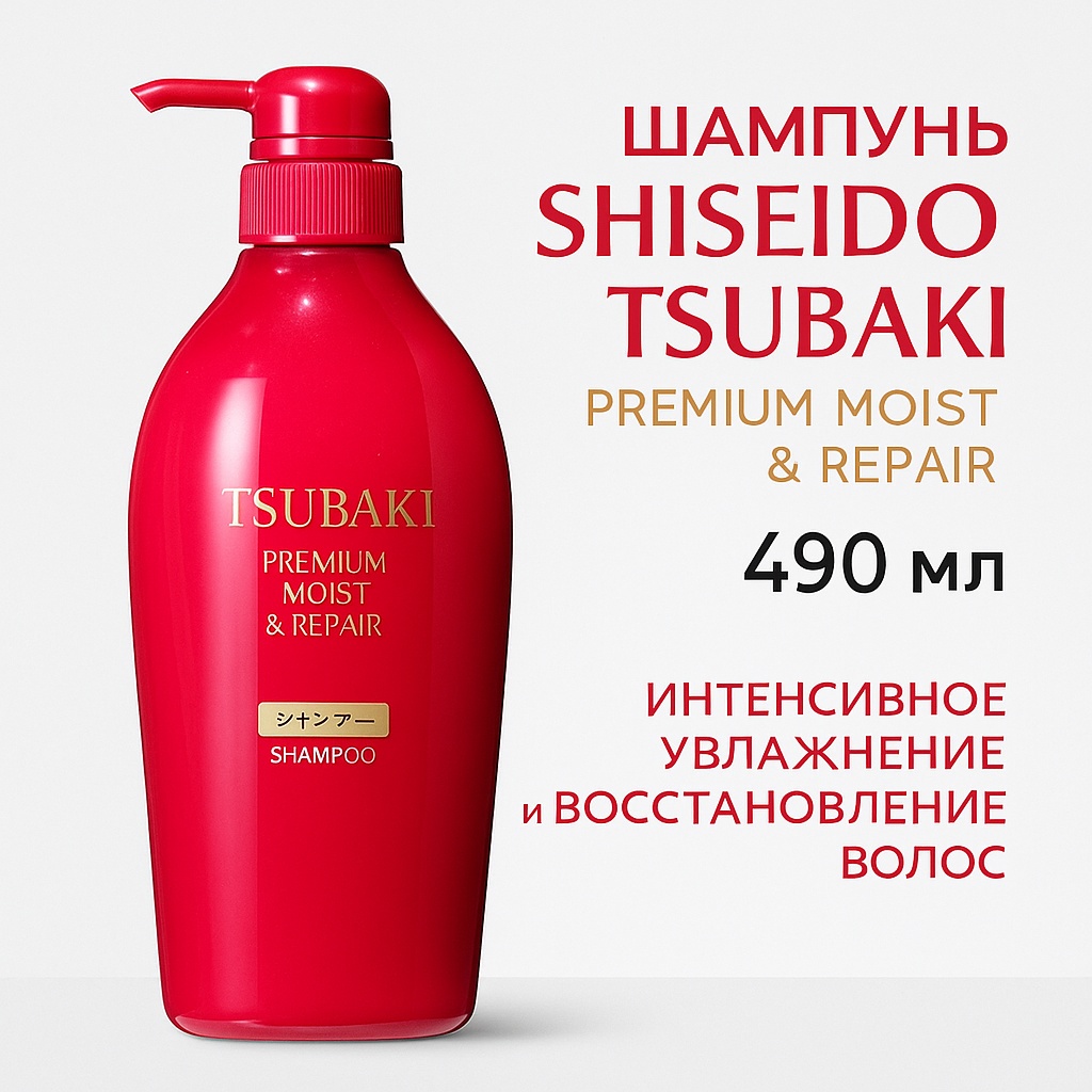 Shiseido Tsubaki Premium Moist & Repair Shampoo шампунь 490 мл