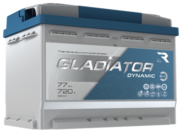 GLADIATOR GDY7700 Аккумулятор GLADIATOR 77 Ач обратная