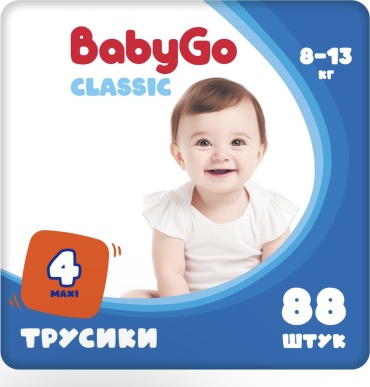 Подгузники-трусики BabyGo Классическая 4, 88 шт