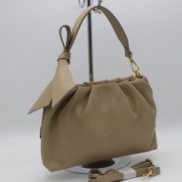 Сумка кросс-боди Genuine Leather натуральная кожа тауп