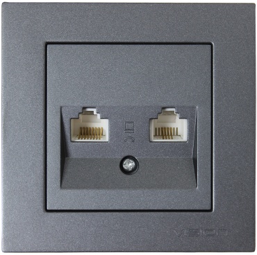 Компьютерная розетка (RJ45) ETO ETO Vision, антрацит