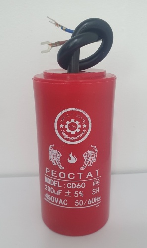 Конденсатор пусковой Реостат CD60 200 мкФ 450 В, 1 шт.