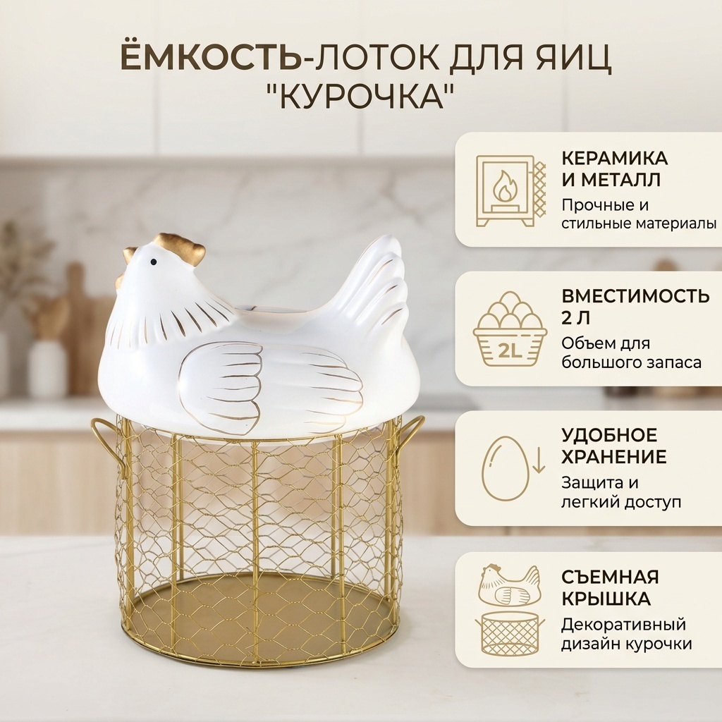 Ящик Лоток ёмкость для яиц, керамика, пластик, металл