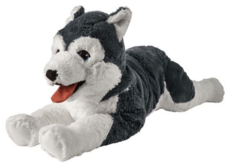 Погремушка IKEA LIVLIG soft toy dog/siberian h вес 500 г текстиль, текстиль