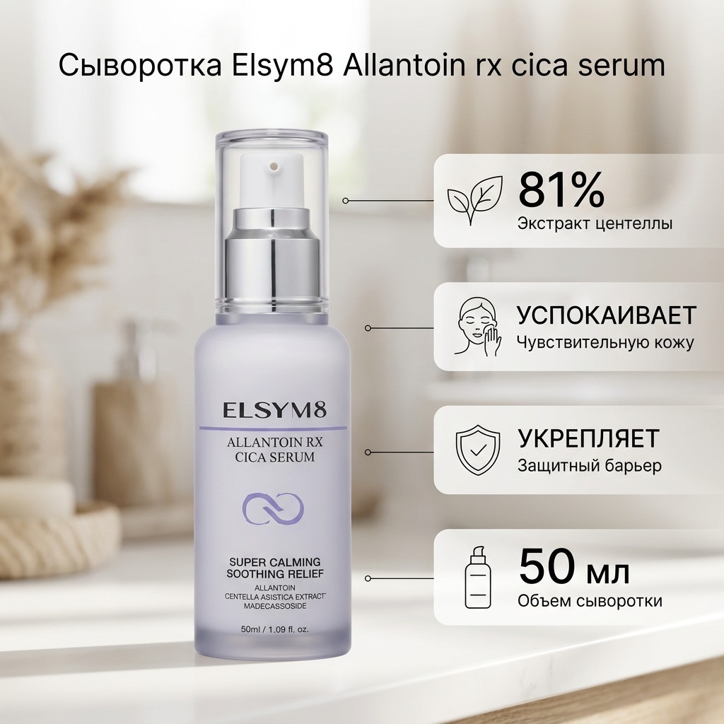 ELSYM8 сыворотка Allantoin rx cica serum для лица 50 мл