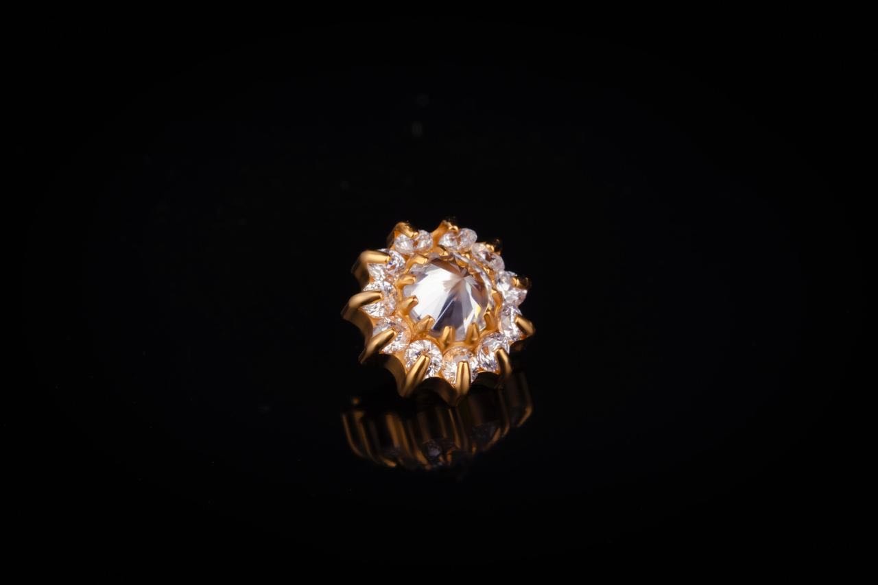 Накрутка Succub Jewellery титановый сплав, фианит, 14 G 7mm резьба 1,2mm