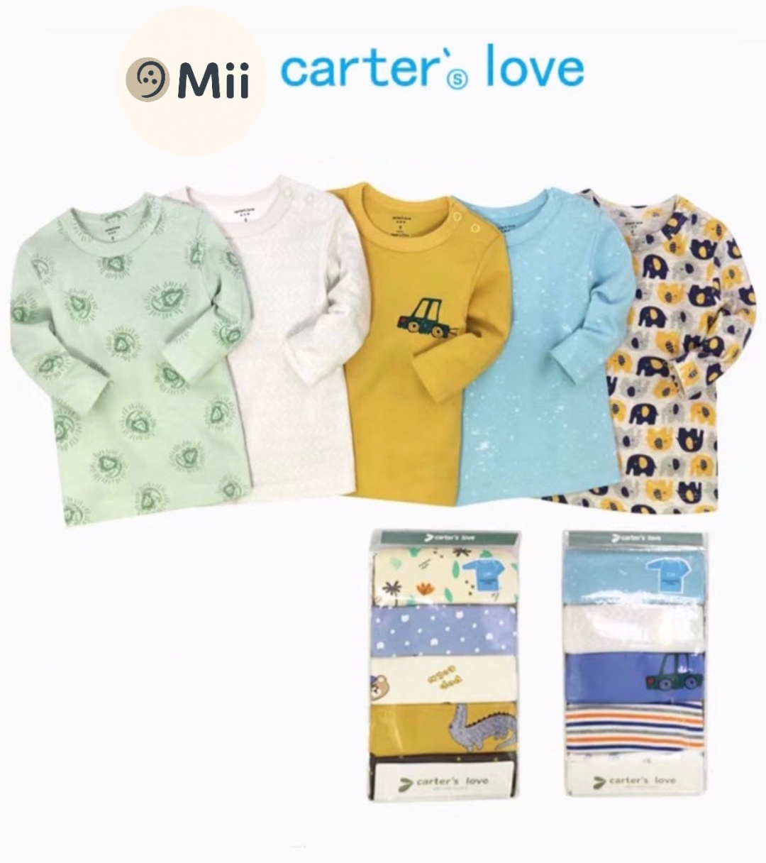 Комплект carters love мультиколор, светло-синий