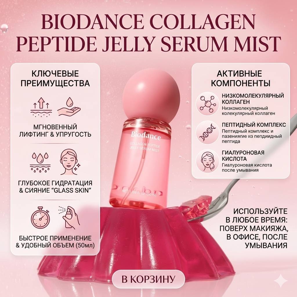 Biodance мист Collagen Peptide Jelly Serum Mist 50 мл