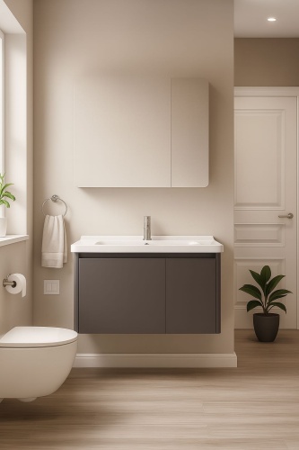 Тумба с раковиной Ledlab 113-60Q, 61.5x50x47.5 см, серый