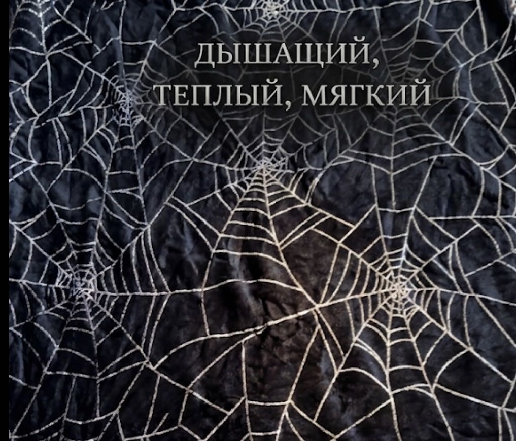 Детский плед 70х100 см, велсофт, черный, серебристый