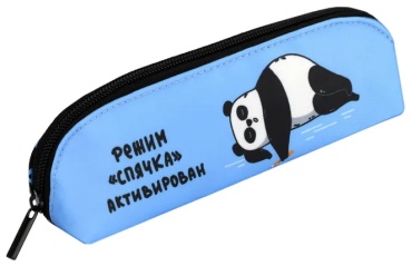 Пенал Феникс плюс Пенал школьный ПАНДА без наполнения, застежка молния, синий