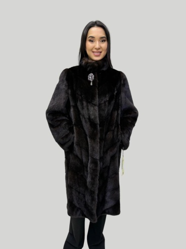 Шуба Аксион черный, коричневый