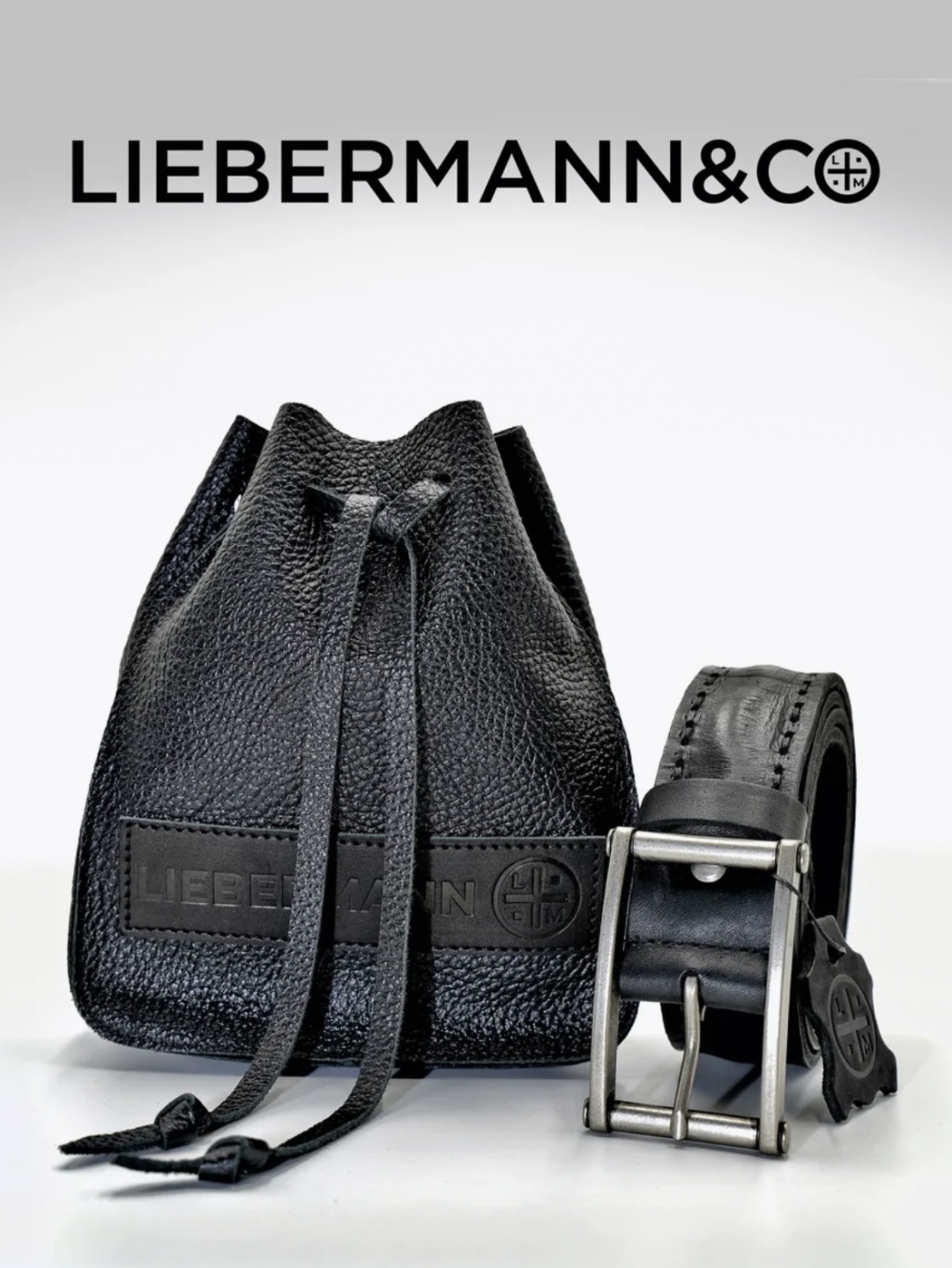 Ремень LIEBERMANN натуральная кожа 130 см черный