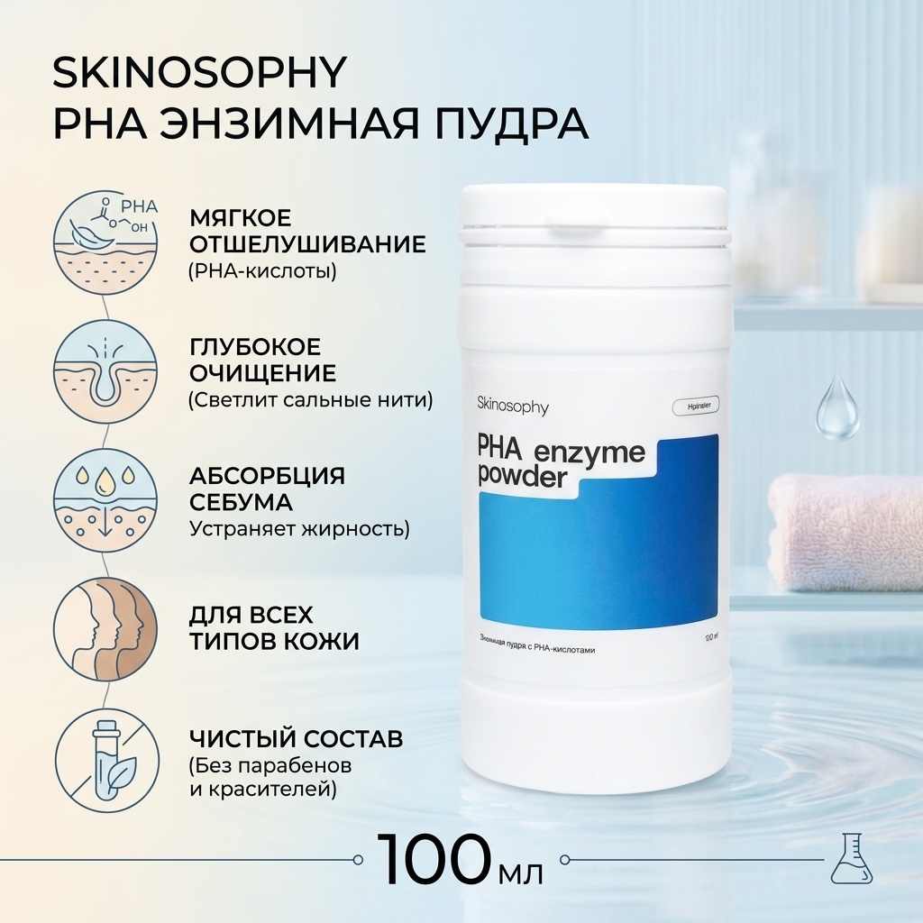 Skinosophy Энзимная пудра с PHA-кислотами энзимная пудра 100 мл