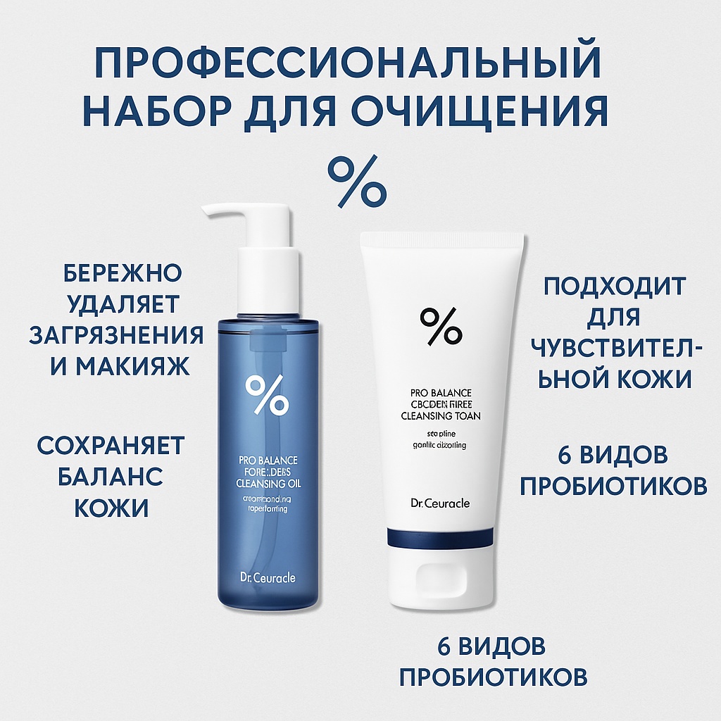 Dr.Ceuracle Pro Balance Cleansing Duo Set (Oil & Foam) набор по уходу за лицом унисекс