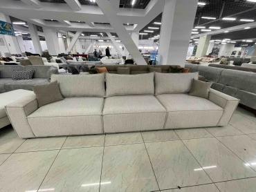 Диван Ереке Мебель Domer s270 Истрамел, 350х110 см, обивка велюр, светло-коричневый