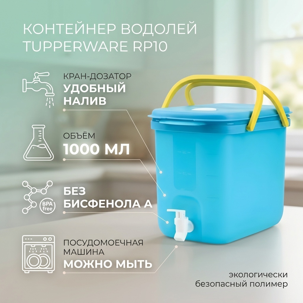 Tupperware контейнер RP10 1 шт, полипропилен