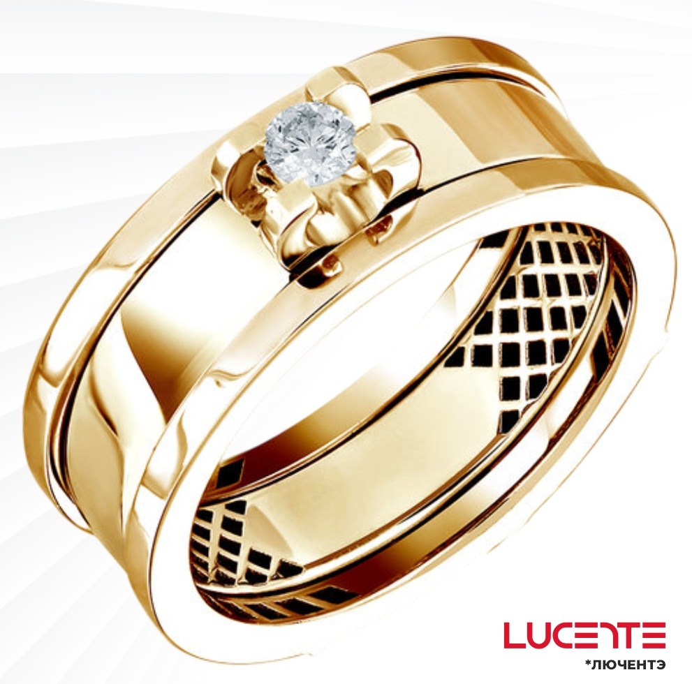 Lucente Бриллианты Якутии RIN-LU-585-057270-195 размер 19.5 вес 5.57 г золото, бриллиант
