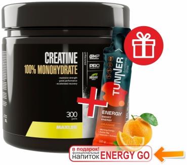 Креатин Maxler Maxler 100% Creatine Monohydrate апельсин, нейтральный 300 г